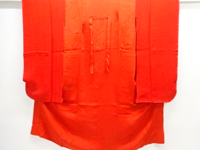 JAPANESE KIMONO / ANTIQUE JUBAN / SILK / MON KINSHA / FLORAL KIKKO